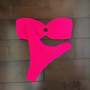 Neon pink bikini